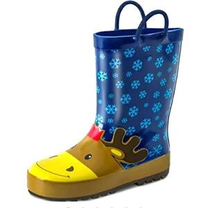 BY Kushyshoo | Toddler Boys Navy Deer Rain Boots. Size 12